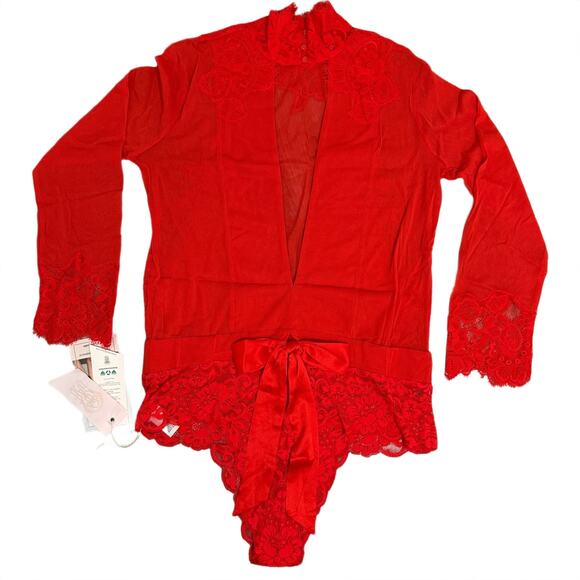 We Are HAH Take HAH Bow Bodysuit - Blood Orange - Reversible - Size XL - $178 - Picture 6 of 10